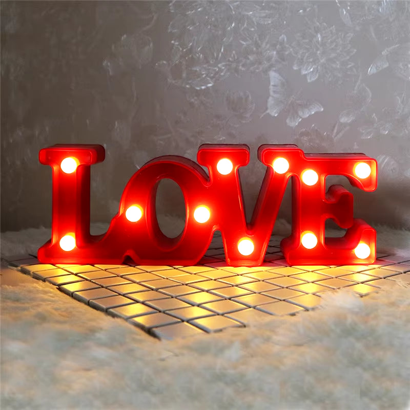 Love Heart LED Lamp Wedding Party Romantic Red Pink Night Light Ornament Birthday Christmas Home Decoration Valentines Day Gift